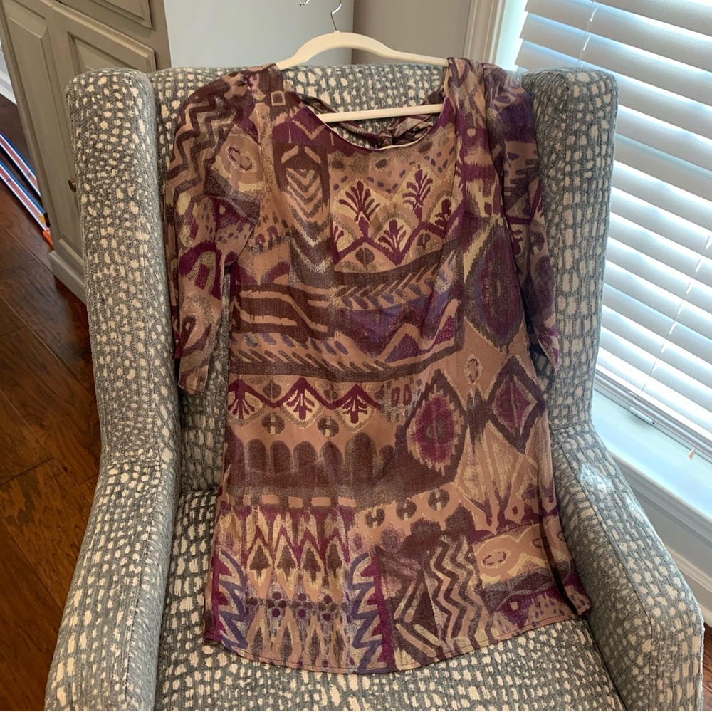 Brown and purple dress